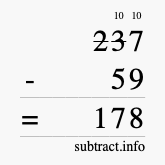 Calculate 237 minus 59 using long subtraction Calculate 237 minus 59 using long subtraction