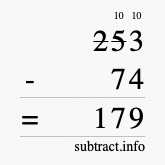 Calculate 253 minus 74 using long subtraction Calculate 253 minus 74 using long subtraction