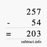 Calculate 257 minus 54 using long subtraction Calculate 257 minus 54 using long subtraction