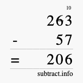 Calculate 263 minus 57 using long subtraction