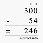 Calculate 300 minus 54 using long subtraction