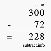 Calculate 300 minus 72 using long subtraction Calculate 300 minus 72 using long subtraction