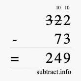 Calculate 322 minus 73 using long subtraction