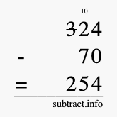 Calculate 324 minus 70 using long subtraction Calculate 324 minus 70 using long subtraction