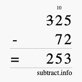 Calculate 325 minus 72 using long subtraction Calculate 325 minus 72 using long subtraction