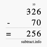 Calculate 326 minus 70 using long subtraction Calculate 326 minus 70 using long subtraction