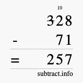 Calculate 328 minus 71 using long subtraction Calculate 328 minus 71 using long subtraction