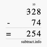 Calculate 328 minus 74 using long subtraction Calculate 328 minus 74 using long subtraction