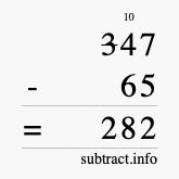 Calculate 347 minus 65 using long subtraction Calculate 347 minus 65 using long subtraction