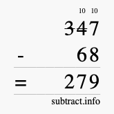Calculate 347 minus 68 using long subtraction