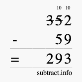 Calculate 352 minus 59 using long subtraction