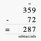 Calculate 359 minus 72 using long subtraction Calculate 359 minus 72 using long subtraction