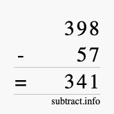 Calculate 398 minus 57 using long subtraction