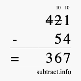 Calculate 421 minus 54 using long subtraction