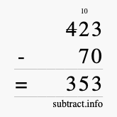 Calculate 423 minus 70 using long subtraction Calculate 423 minus 70 using long subtraction