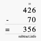 Calculate 426 minus 70 using long subtraction Calculate 426 minus 70 using long subtraction
