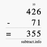 Calculate 426 minus 71 using long subtraction Calculate 426 minus 71 using long subtraction