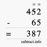 Calculate 452 minus 65 using long subtraction
