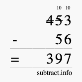 Calculate 453 minus 56 using long subtraction