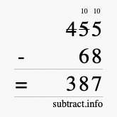 Calculate 455 minus 68 using long subtraction