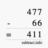 Calculate 477 minus 66 using long subtraction Calculate 477 minus 66 using long subtraction