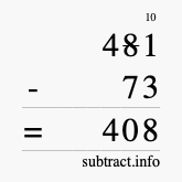 Calculate 481 minus 73 using long subtraction