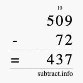 Calculate 509 minus 72 using long subtraction Calculate 509 minus 72 using long subtraction