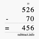 Calculate 526 minus 70 using long subtraction