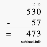 Calculate 530 minus 57 using long subtraction