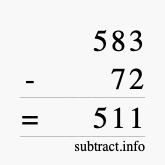 Calculate 583 minus 72 using long subtraction Calculate 583 minus 72 using long subtraction
