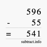 Calculate 596 minus 55 using long subtraction Calculate 596 minus 55 using long subtraction