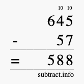 Calculate 645 minus 57 using long subtraction