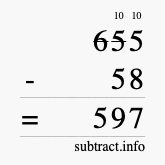 Calculate 655 minus 58 using long subtraction Calculate 655 minus 58 using long subtraction