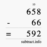 Calculate 658 minus 66 using long subtraction Calculate 658 minus 66 using long subtraction