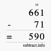 Calculate 661 minus 71 using long subtraction