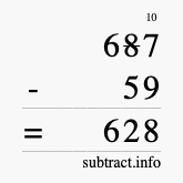 Calculate 687 minus 59 using long subtraction