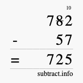 Calculate 782 minus 57 using long subtraction