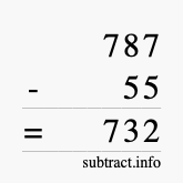 Calculate 787 minus 55 using long subtraction