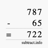 Calculate 787 minus 65 using long subtraction