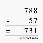 Calculate 788 minus 57 using long subtraction