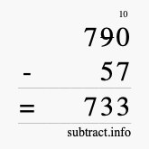 Calculate 790 minus 57 using long subtraction
