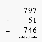 Calculate 797 minus 51 using long subtraction