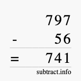 Calculate 797 minus 56 using long subtraction