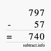 Calculate 797 minus 57 using long subtraction