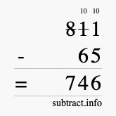 Calculate 811 minus 65 using long subtraction