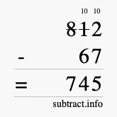 Calculate 812 minus 67 using long subtraction
