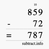 Calculate 859 minus 72 using long subtraction