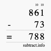 Calculate 861 minus 73 using long subtraction
