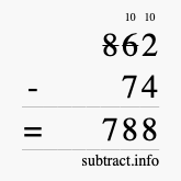 Calculate 862 minus 74 using long subtraction Calculate 862 minus 74 using long subtraction