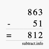 Calculate 863 minus 51 using long subtraction